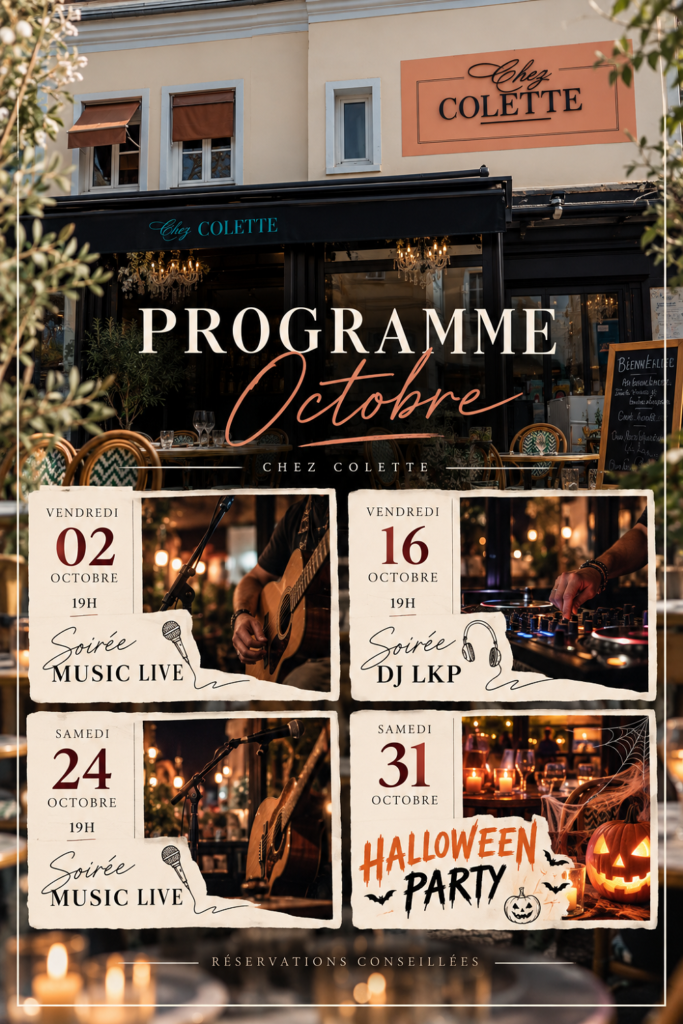 Programme d’octobre chez Colette : les soirées à ne pas manquer